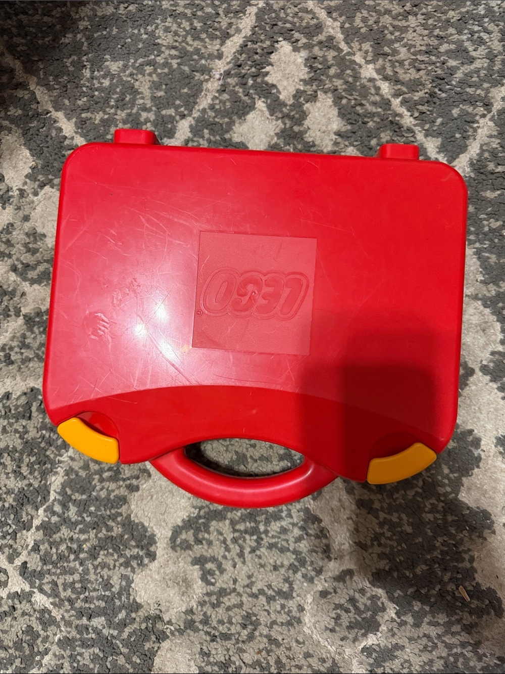 Lego Red Carrying Case with Yellow Accents